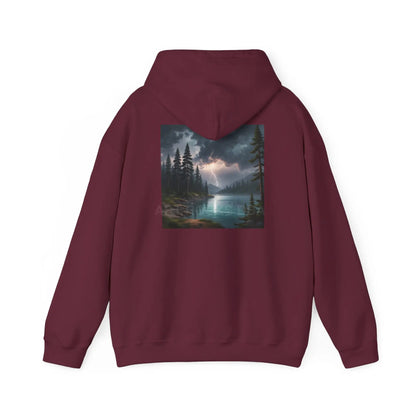 Lightning Lake Hooded Sweatshirt Cozy Unisex Hoodie Perfect Gift for Artists Stylish Hooded Pullover Artsy Sweatshirt