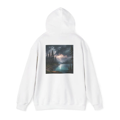 Lightning Lake Hooded Sweatshirt Cozy Unisex Hoodie Perfect Gift for Artists Stylish Hooded Pullover Artsy Sweatshirt