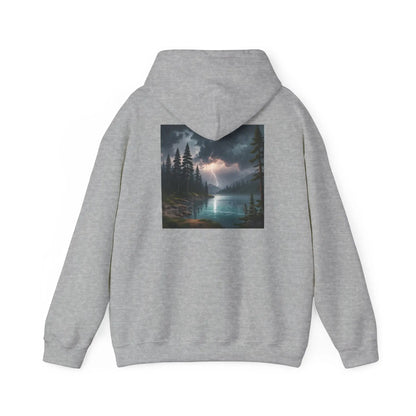 Lightning Lake Hooded Sweatshirt Cozy Unisex Hoodie Perfect Gift for Artists Stylish Hooded Pullover Artsy Sweatshirt
