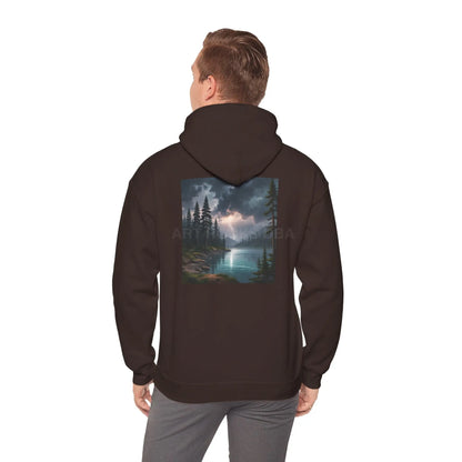 Lightning Lake Hooded Sweatshirt Cozy Unisex Hoodie Perfect Gift for Artists Stylish Hooded Pullover Artsy Sweatshirt