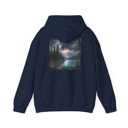 Lightning Lake Hooded Sweatshirt Cozy Unisex Hoodie Perfect Gift for Artists Stylish Hooded Pullover Artsy Sweatshirt