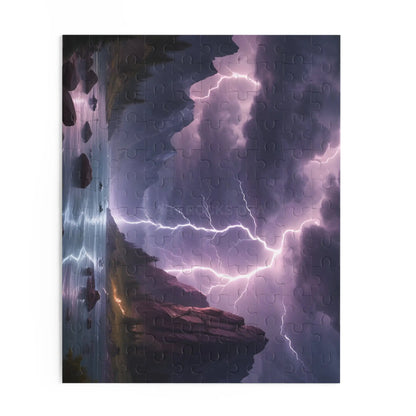 Lightning Storm Landscape Puzzle — Dramatic Mountain Lake Jigsaw (120/252/500 pcs) - Puzzle