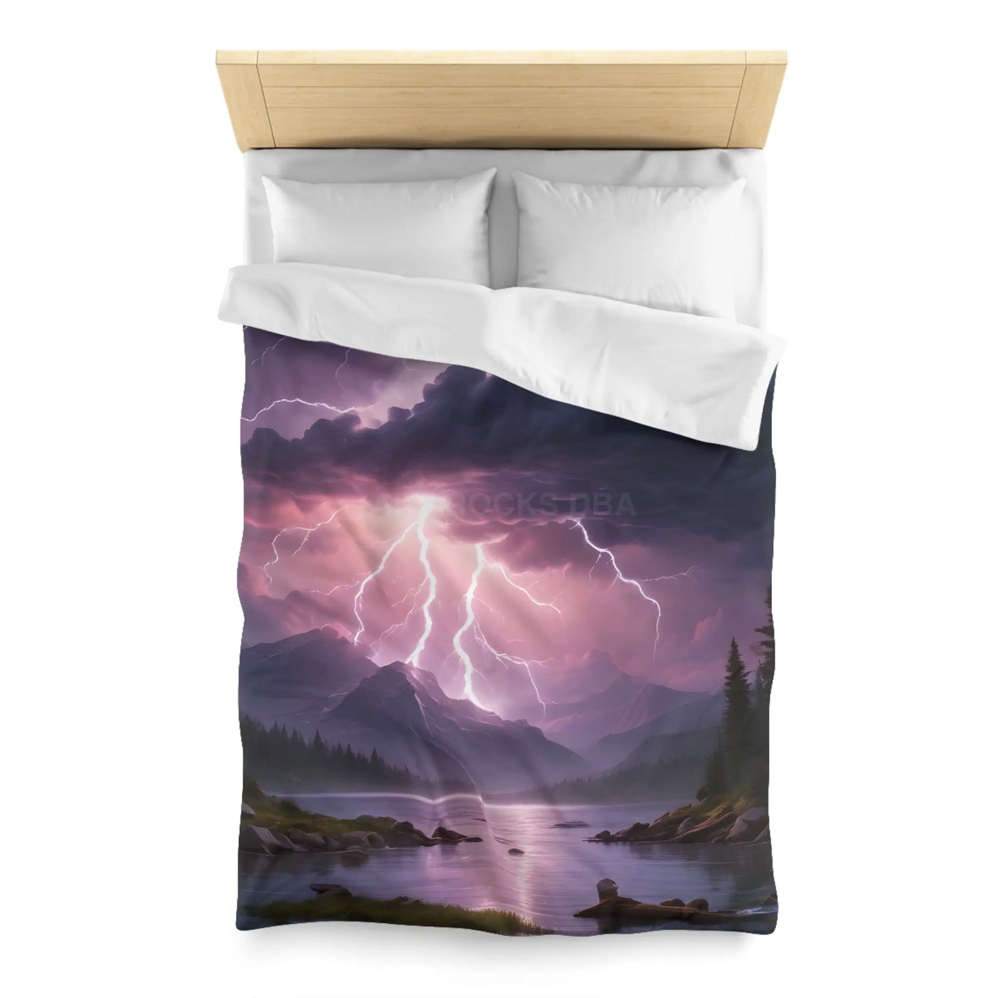 Lightning Storm Microfiber Duvet Cover | Nature Bedroom Decor Cozy Bedding Gift for Nature Lovers Home Aesthetic Stormy