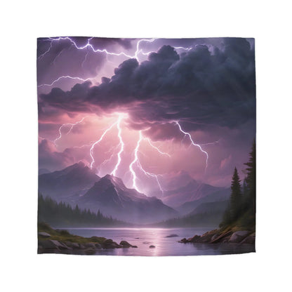 Lightning Storm Microfiber Duvet Cover | Nature Bedroom Decor Cozy Bedding Gift for Nature Lovers Home Aesthetic Stormy
