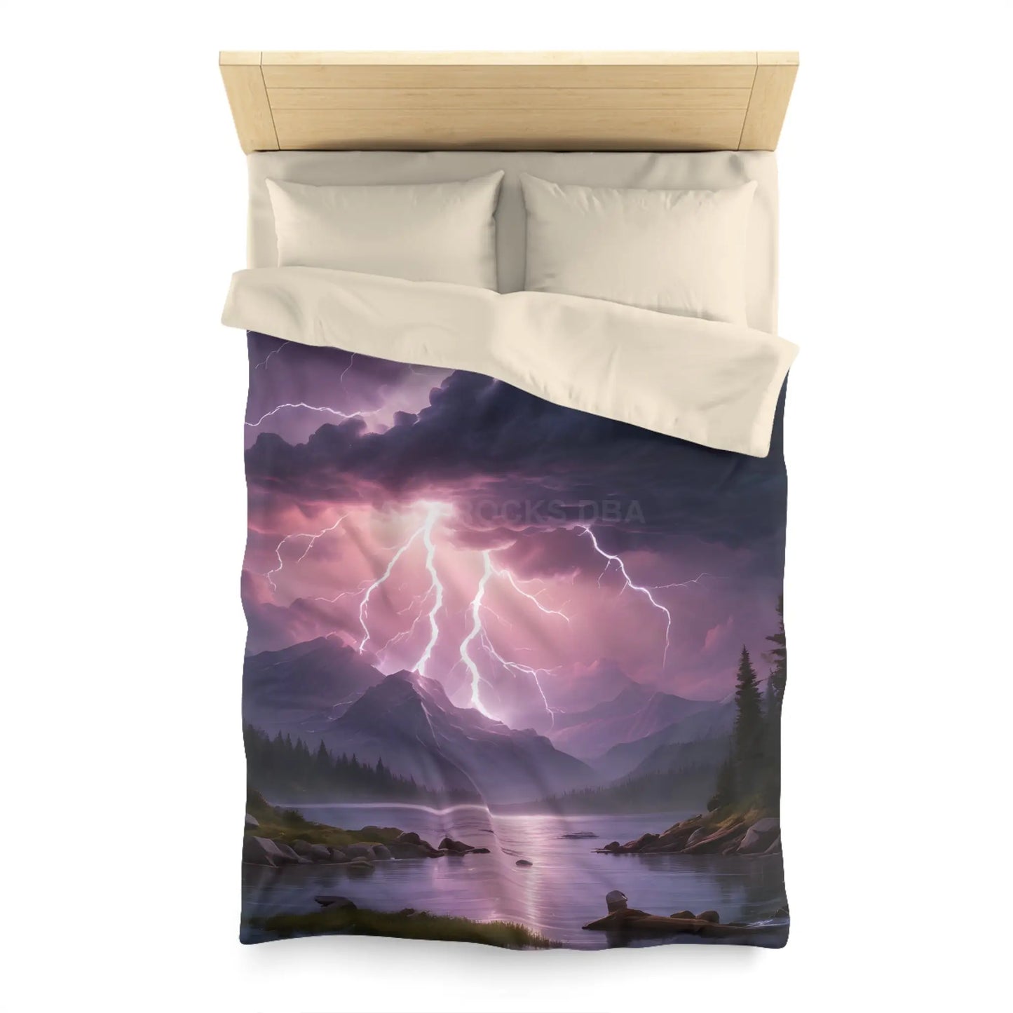 Lightning Storm Microfiber Duvet Cover | Nature Bedroom Decor Cozy Bedding Gift for Nature Lovers Home Aesthetic Stormy