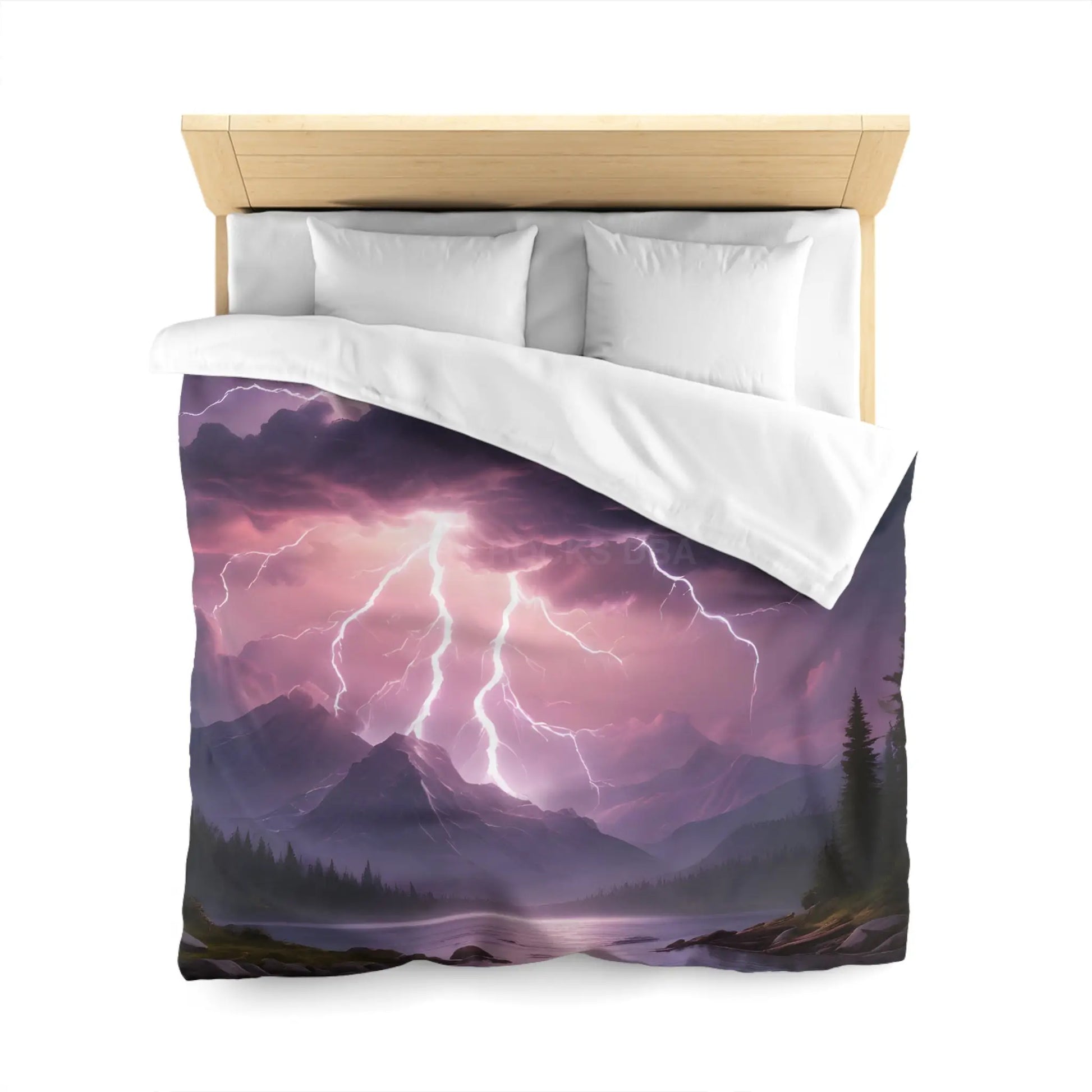 Lightning Storm Microfiber Duvet Cover | Nature Bedroom Decor Cozy Bedding Gift for Nature Lovers Home Aesthetic Stormy
