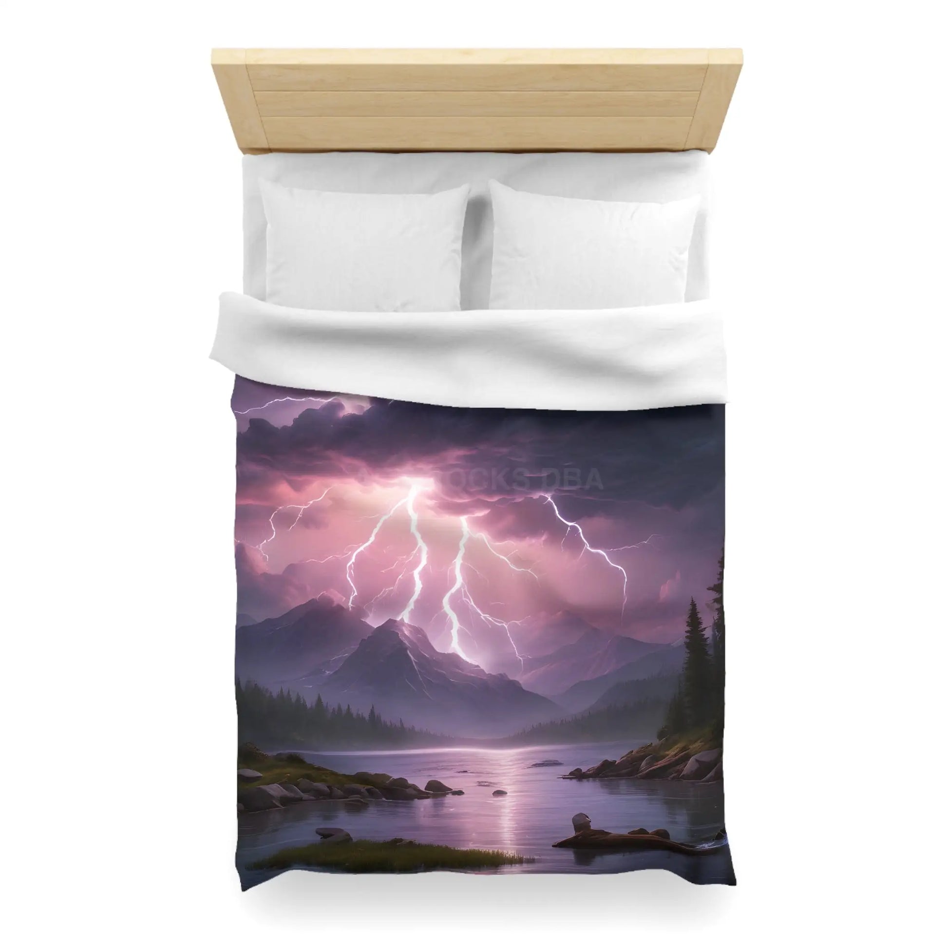 Lightning Storm Microfiber Duvet Cover | Nature Bedroom Decor Cozy Bedding Gift for Nature Lovers Home Aesthetic Stormy