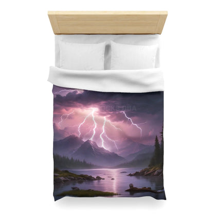 Lightning Storm Microfiber Duvet Cover | Nature Bedroom Decor Cozy Bedding Gift for Nature Lovers Home Aesthetic Stormy