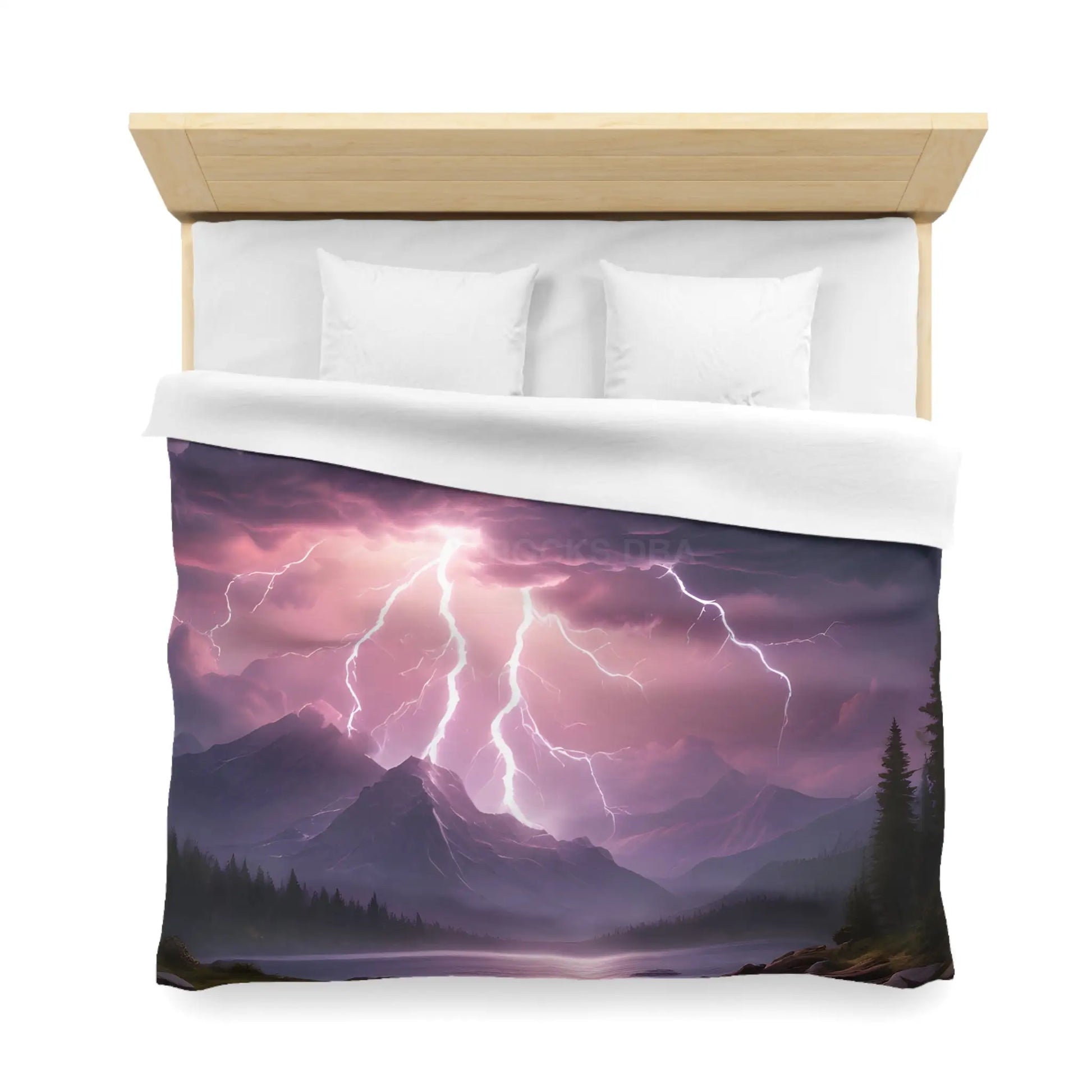 Lightning Storm Microfiber Duvet Cover | Nature Bedroom Decor Cozy Bedding Gift for Nature Lovers Home Aesthetic Stormy