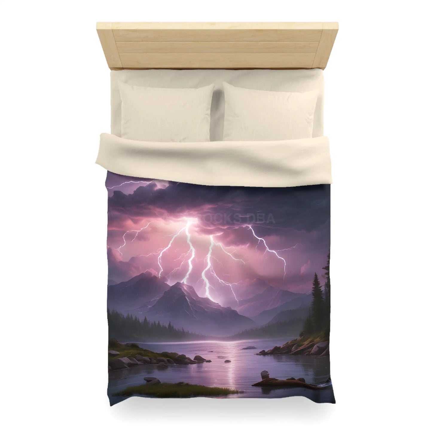 Lightning Storm Microfiber Duvet Cover | Nature Bedroom Decor Cozy Bedding Gift for Nature Lovers Home Aesthetic Stormy