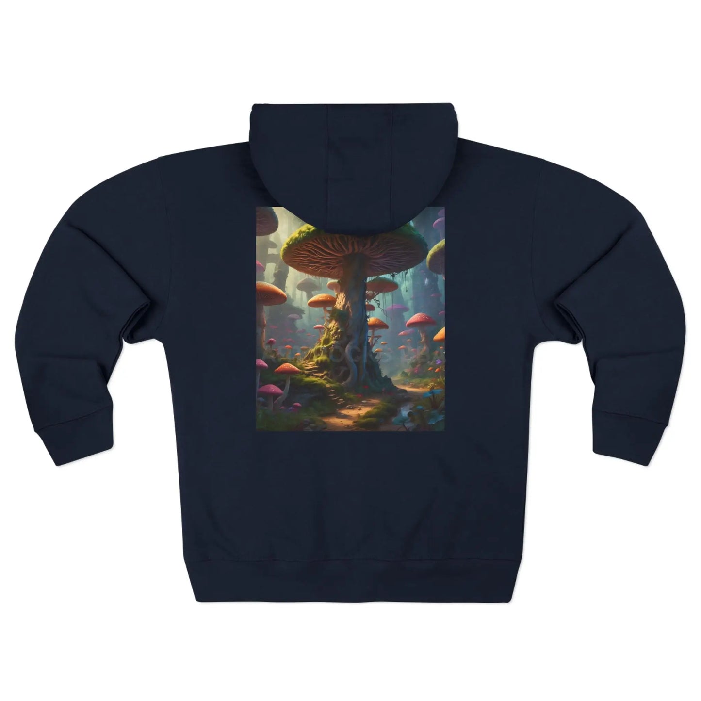 Magical Mushroom Fairytale Zip-Up Sweatshirt - XS / Navy - Hoodie