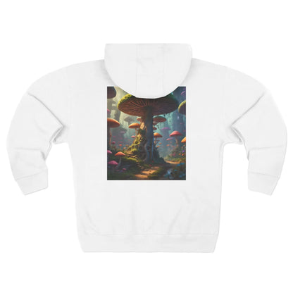 Magical Mushroom Fairytale Zip-Up Sweatshirt - XS / White - Hoodie
