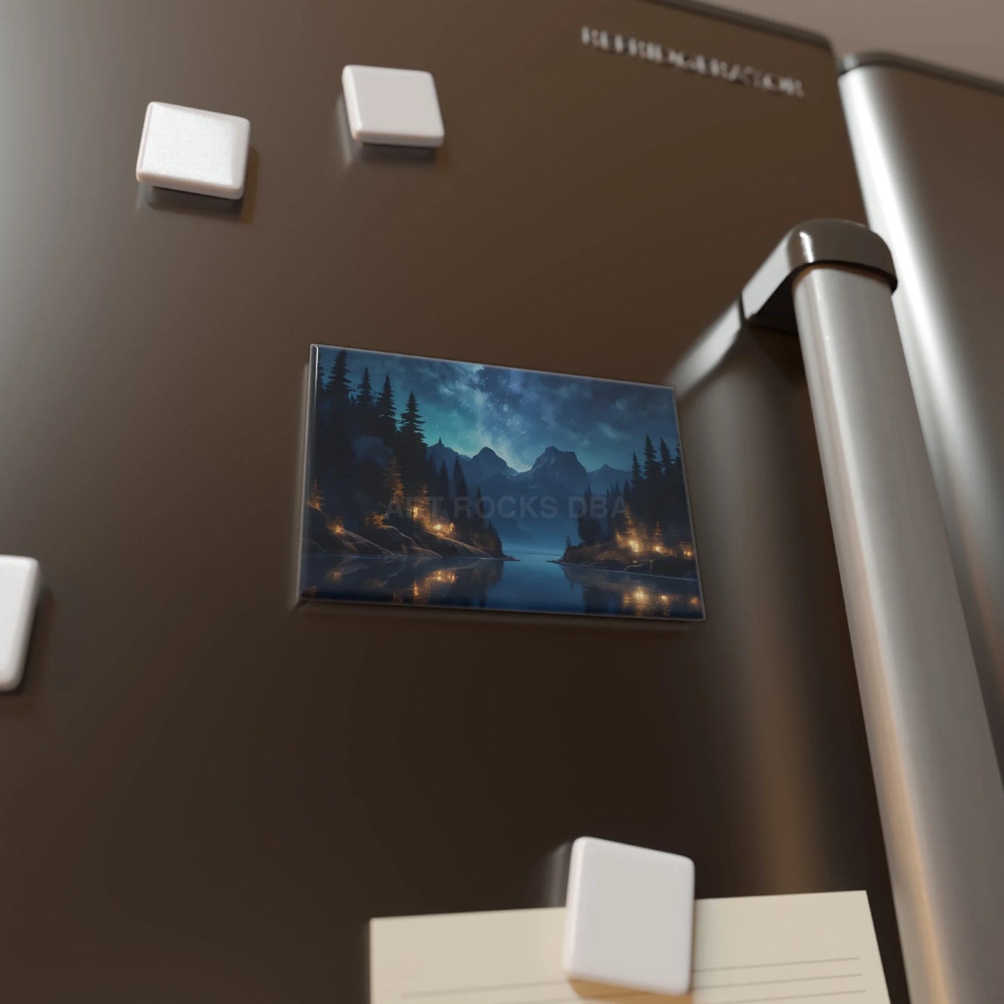 Magnetic Landscape Art Scenic Refrigerator Magnet Home Decor Gifts for Nature Lovers Mountain and Lake Magnet Moonlight