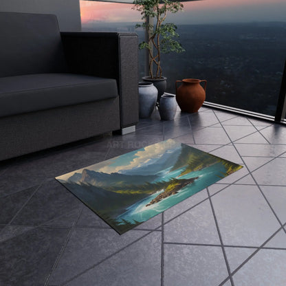 Majestic Mountain Outdoor Rug Nature-Inspired Mat for Patio Camping Garden Decor Cozy Outdoor Gathering - Home Decor