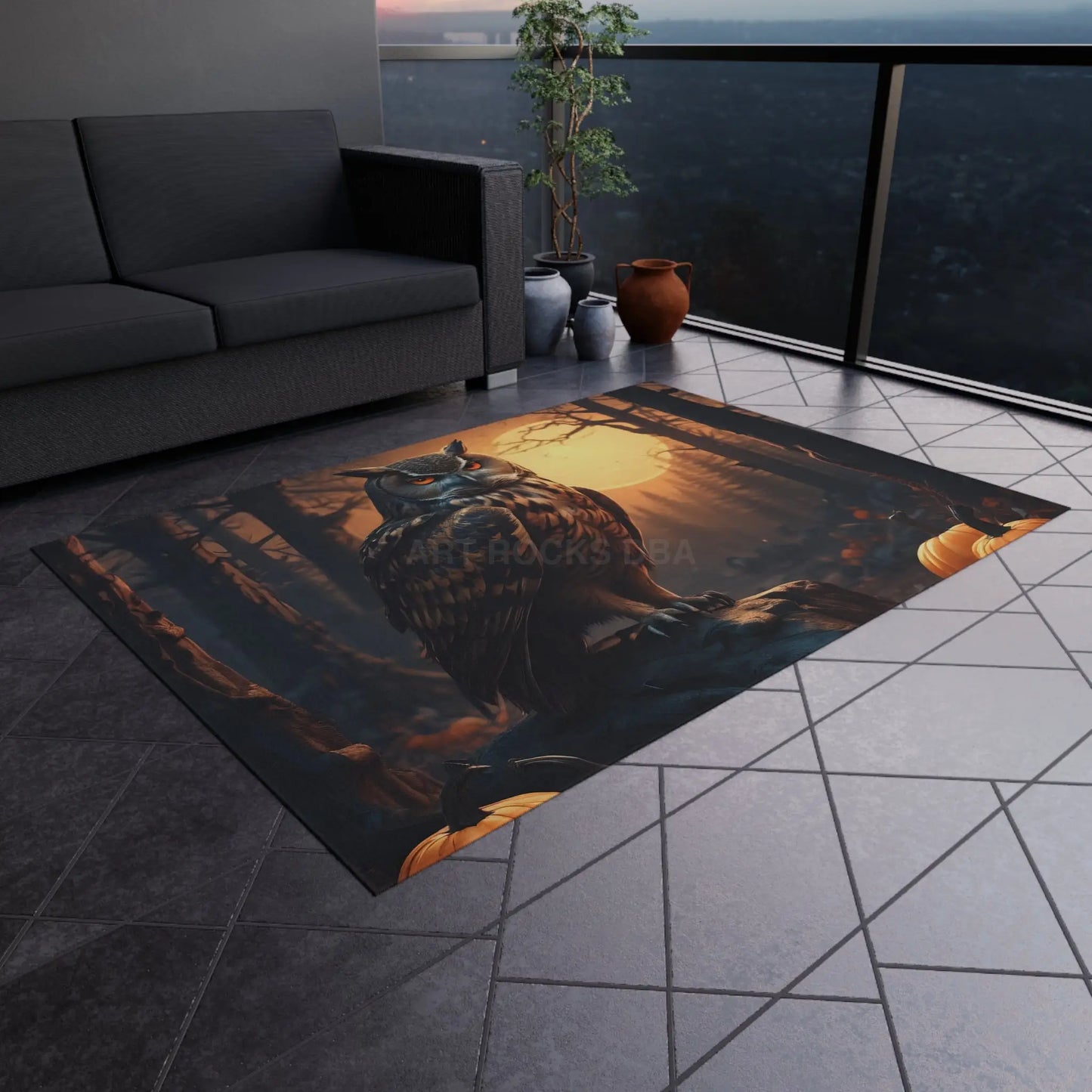 Majestic Owl Outdoor Rug Boho Home Decor Fall Decor Patio Entrance Mat Camping Rug Animal Rug - 60’’ × 84’’ - Home Decor