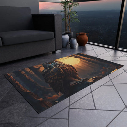 Majestic Owl Outdoor Rug Boho Home Decor Fall Decor Patio Entrance Mat Camping Rug Animal Rug - Home Decor