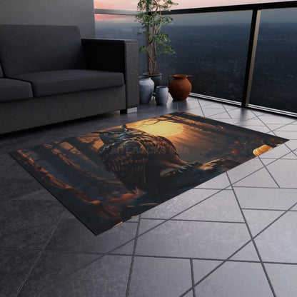 Majestic Owl Outdoor Rug Boho Home Decor Fall Decor Patio Entrance Mat Camping Rug Animal Rug - Home Decor