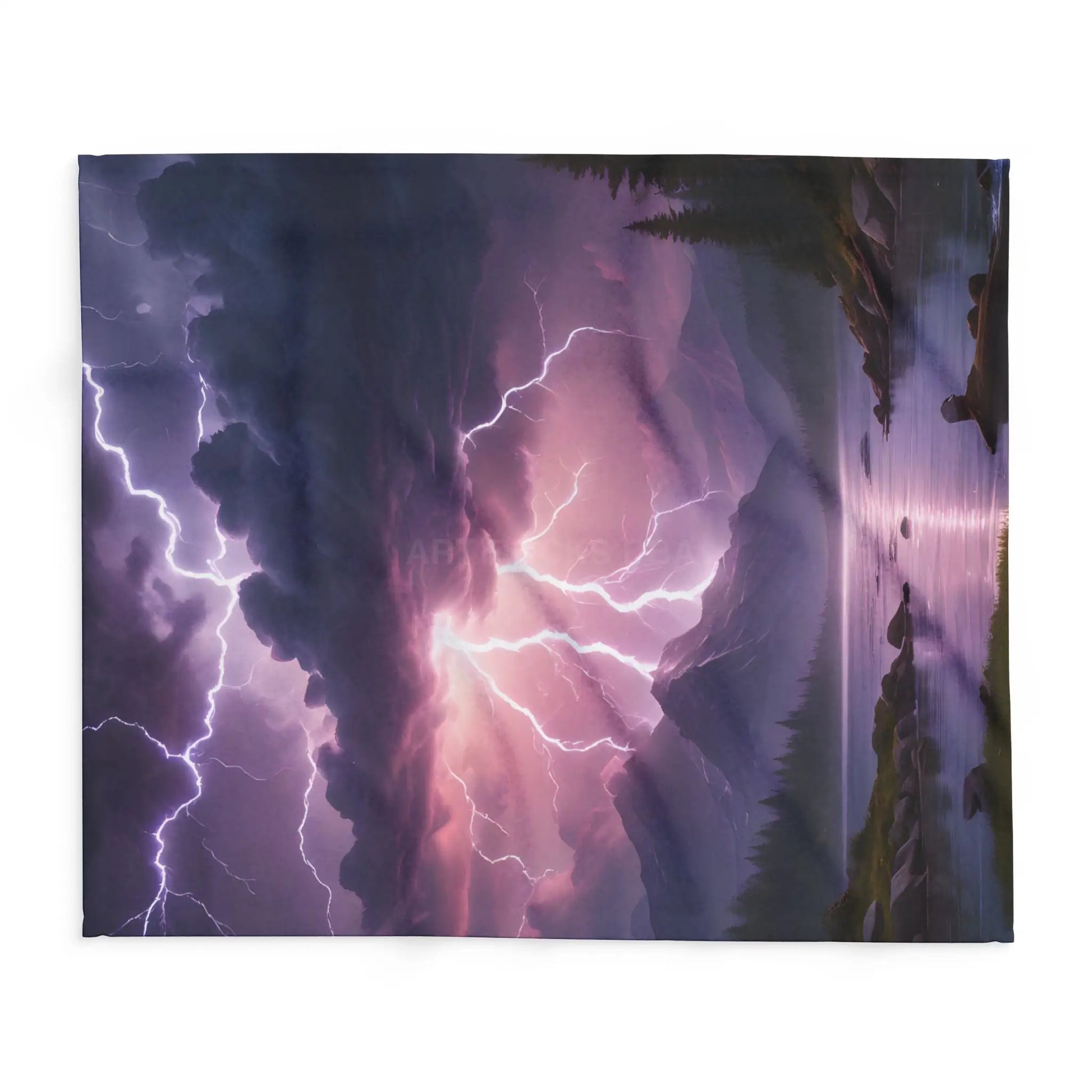 Majestic Thunderstorm Fleece Blanket | Cozy Soft Throw for Nature Lovers | Perfect for Home Décor Gift Camping Cozy