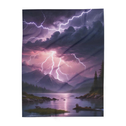 Majestic Thunderstorm Fleece Blanket | Cozy Soft Throw for Nature Lovers | Perfect for Home Décor Gift Camping Cozy