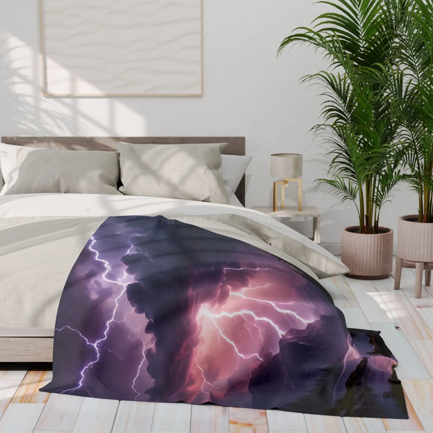 Majestic Thunderstorm Fleece Blanket | Cozy Soft Throw for Nature Lovers | Perfect for Home Décor Gift Camping Cozy