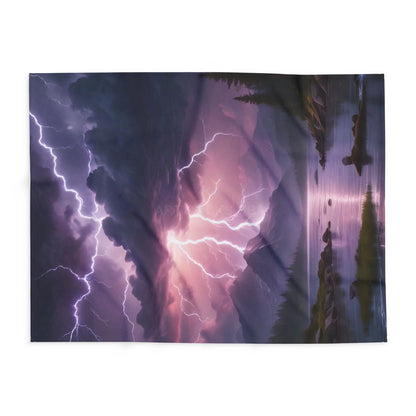 Majestic Thunderstorm Fleece Blanket | Cozy Soft Throw for Nature Lovers | Perfect for Home Décor Gift Camping Cozy