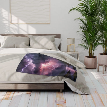 Majestic Thunderstorm Fleece Blanket | Cozy Soft Throw for Nature Lovers | Perfect for Home Décor Gift Camping Cozy
