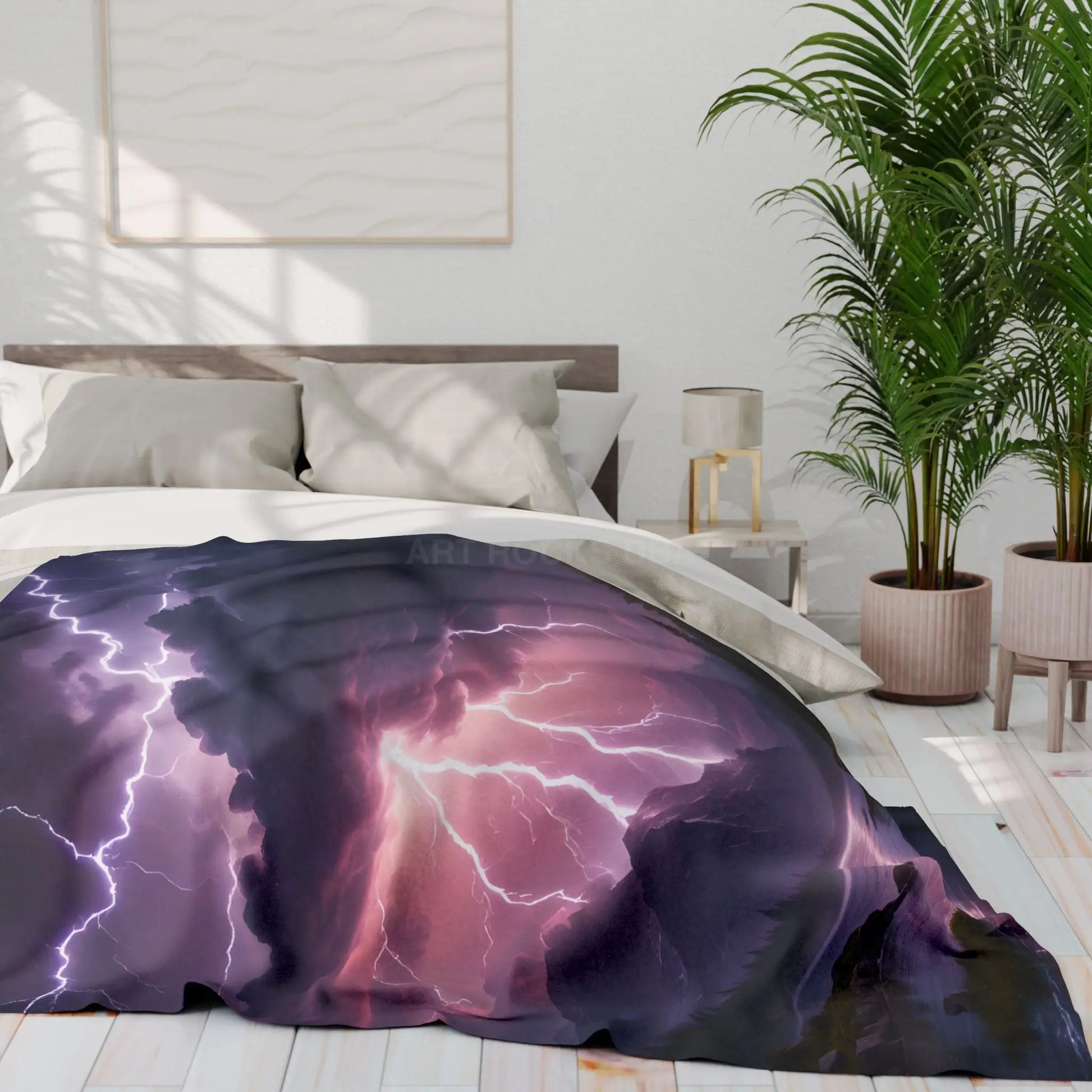 Majestic Thunderstorm Fleece Blanket | Cozy Soft Throw for Nature Lovers | Perfect for Home Décor Gift Camping Cozy