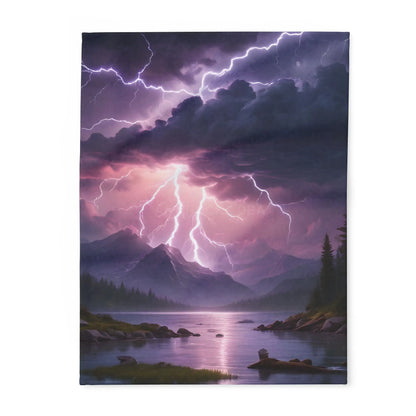 Majestic Thunderstorm Fleece Blanket | Cozy Soft Throw for Nature Lovers | Perfect for Home Décor Gift Camping Cozy