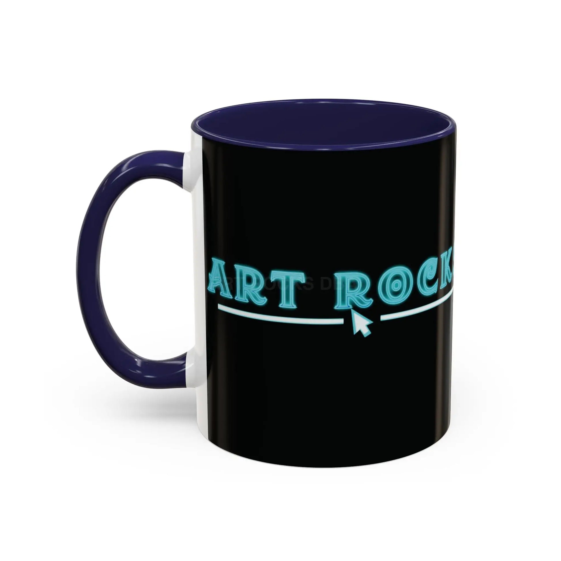 Majestic Wolf – Retro Neon Graphic Accent Mug (11/15oz) - Mug