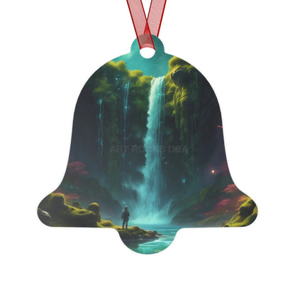 Metal Ornament — Fantasy Waterfall Scene Ornament - Bell / One Size - Home Decor