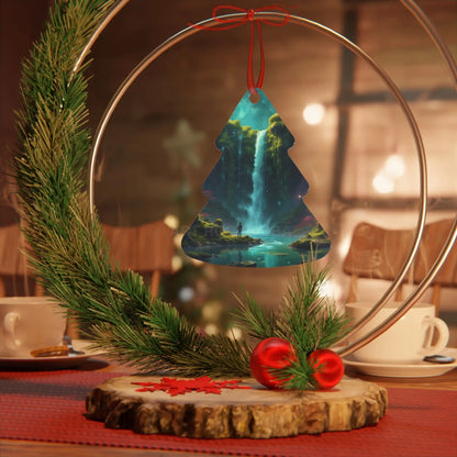 Metal Ornament — Fantasy Waterfall Scene Ornament - Home Decor