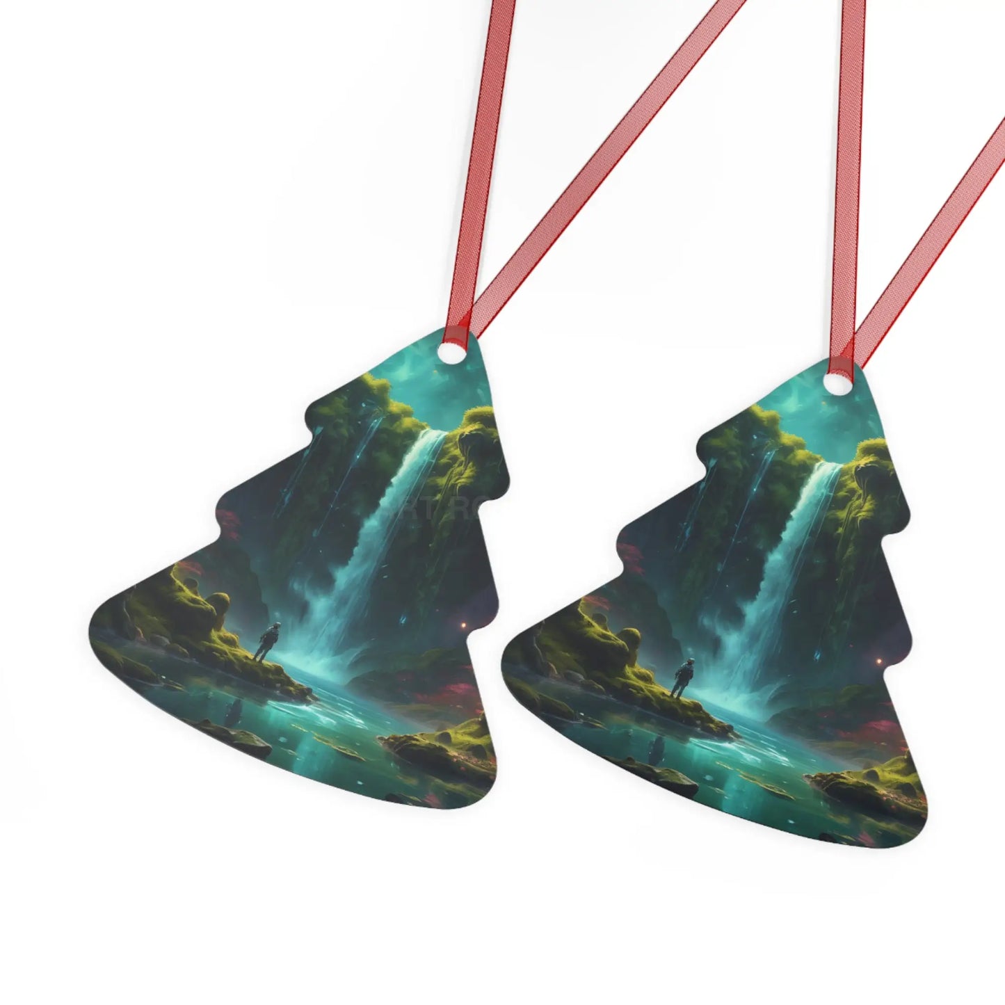 Metal Ornament — Fantasy Waterfall Scene Ornament - Home Decor