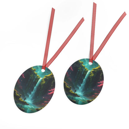 Metal Ornament — Fantasy Waterfall Scene Ornament - Home Decor