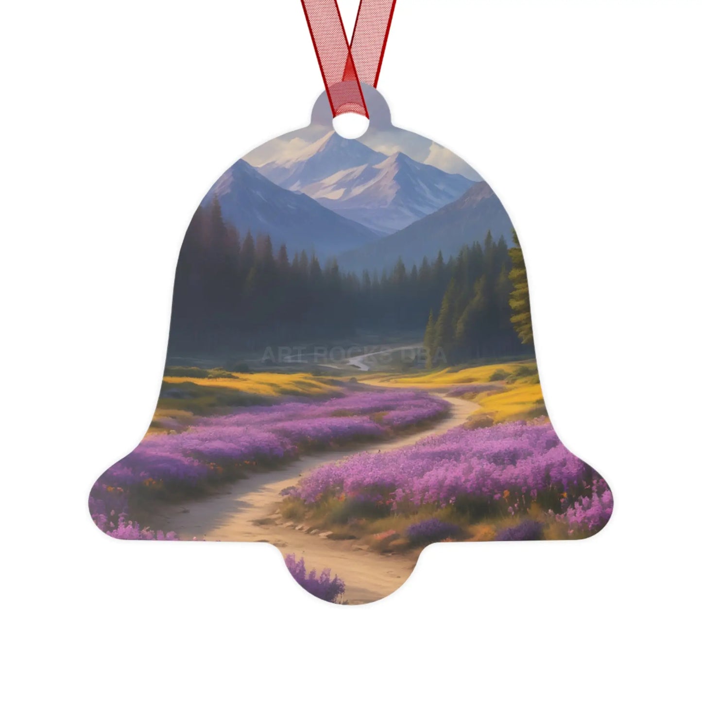 Metal Ornament — Mountain Meadow Landscape Holiday Decoration - Bell / One Size - Home Decor