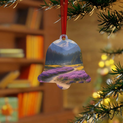Metal Ornament — Mountain Meadow Landscape Holiday Decoration - Home Decor