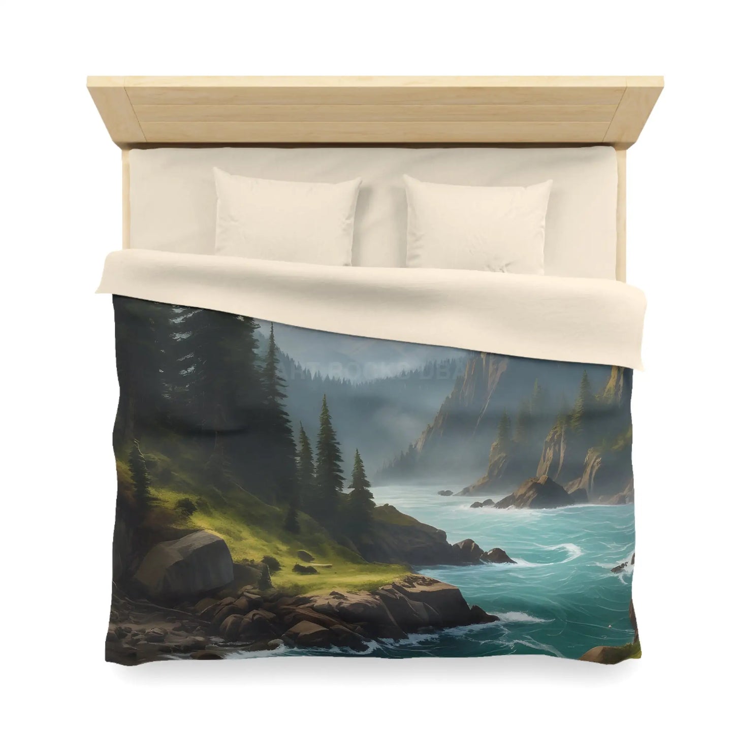 Microfiber Duvet Cover - Scenic Mountain and River Design - Home Decor