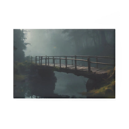 Misty Bridge Magnet Foggy Landscape Rectangle Home Decor Kitchen Gift Nature Lover Wall Art Fridge Magnet - 1 pc / 2’’