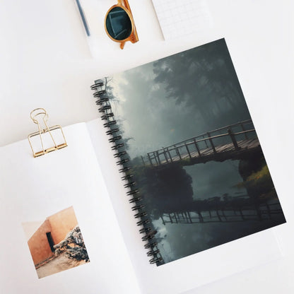 Misty Bridge Spiral Notebook - Ruled Line Journal for Nature Lovers Inspirational Stationery Eco-Friendly Gift Travel