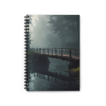 Misty Bridge Spiral Notebook - Ruled Line Journal for Nature Lovers Inspirational Stationery Eco-Friendly Gift Travel