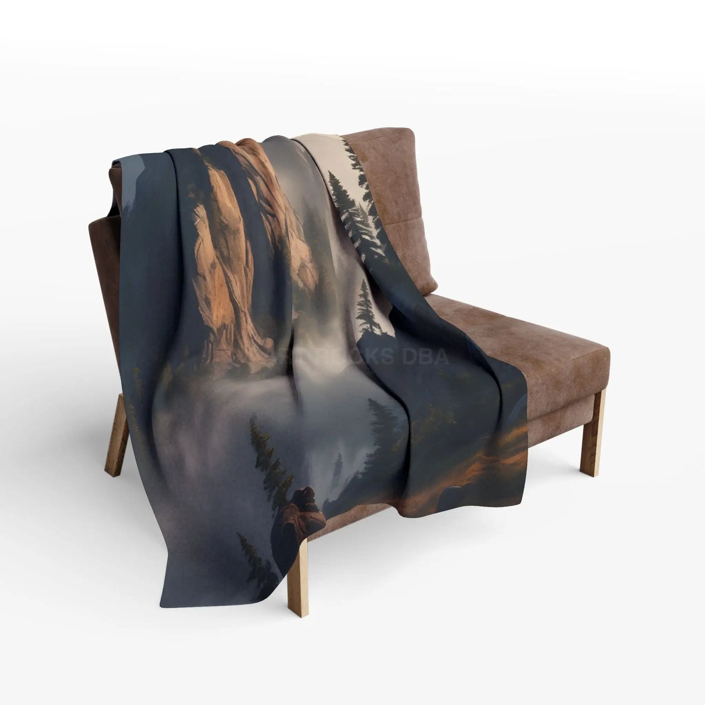 Misty Morning Mountaintop Landscape Fleece Blanket - Cozy Outdoor Decor - Home Decor