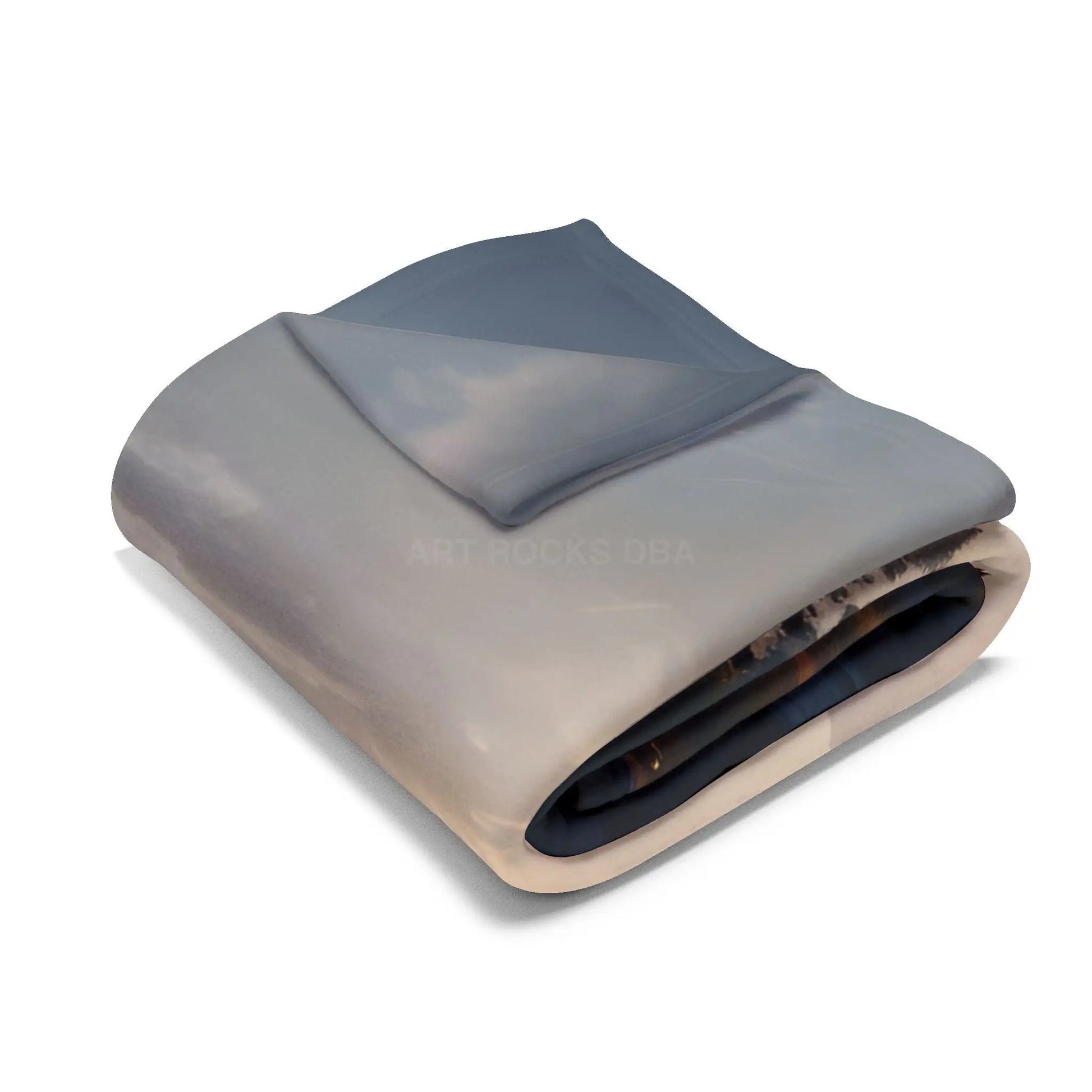 Misty Morning Mountaintop Landscape Fleece Blanket - Cozy Outdoor Decor - Home Decor