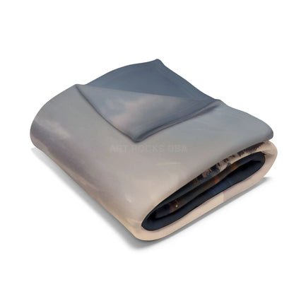 Misty Morning Mountaintop Landscape Fleece Blanket - Cozy Outdoor Decor - Home Decor