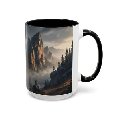 Misty Mountaintop Coffee Mug – Misty Peaks Accent Ceramic Mug (11/15oz) - Mug