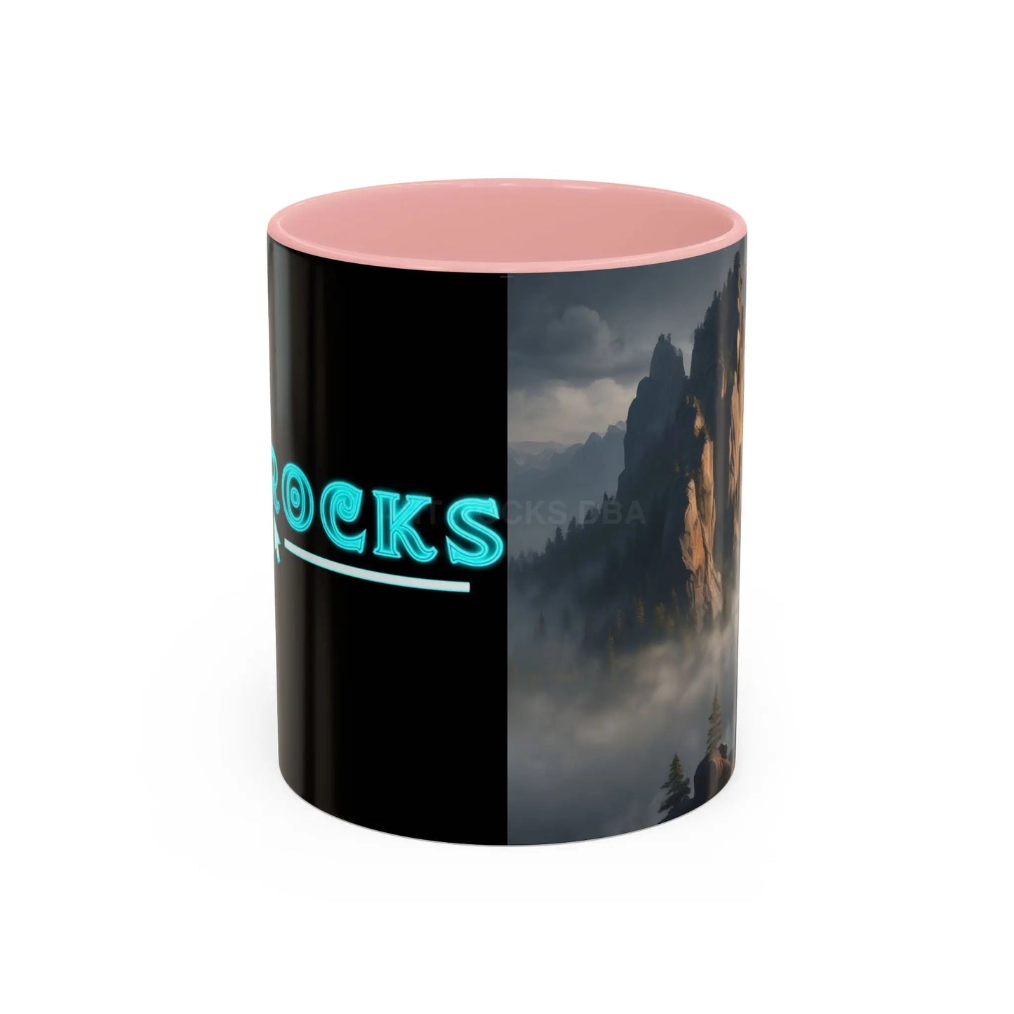 Misty Mountaintop Coffee Mug – Misty Peaks Accent Ceramic Mug (11/15oz) - 11oz / Pink - Mug