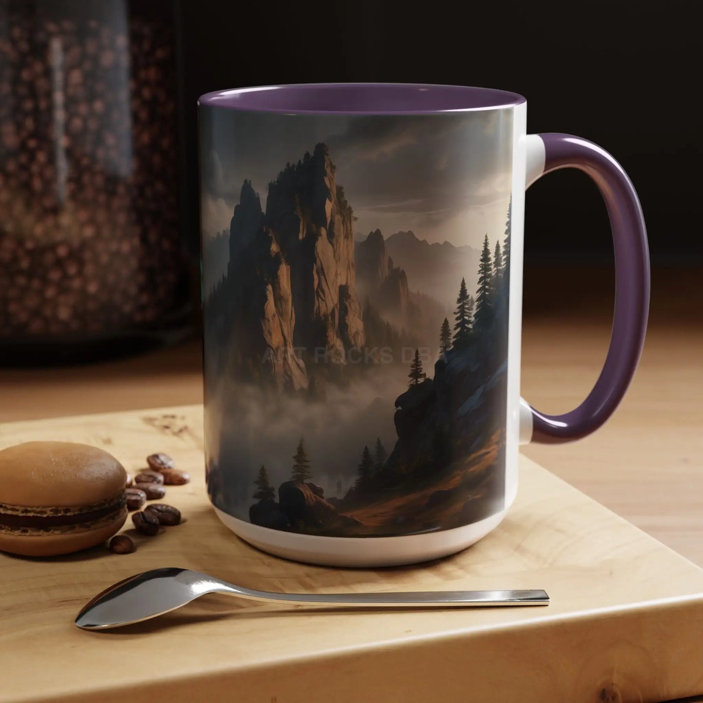 Misty Mountaintop Coffee Mug – Misty Peaks Accent Ceramic Mug (11/15oz) - Mug