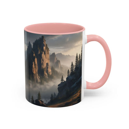 Misty Mountaintop Coffee Mug – Misty Peaks Accent Ceramic Mug (11/15oz) - Mug