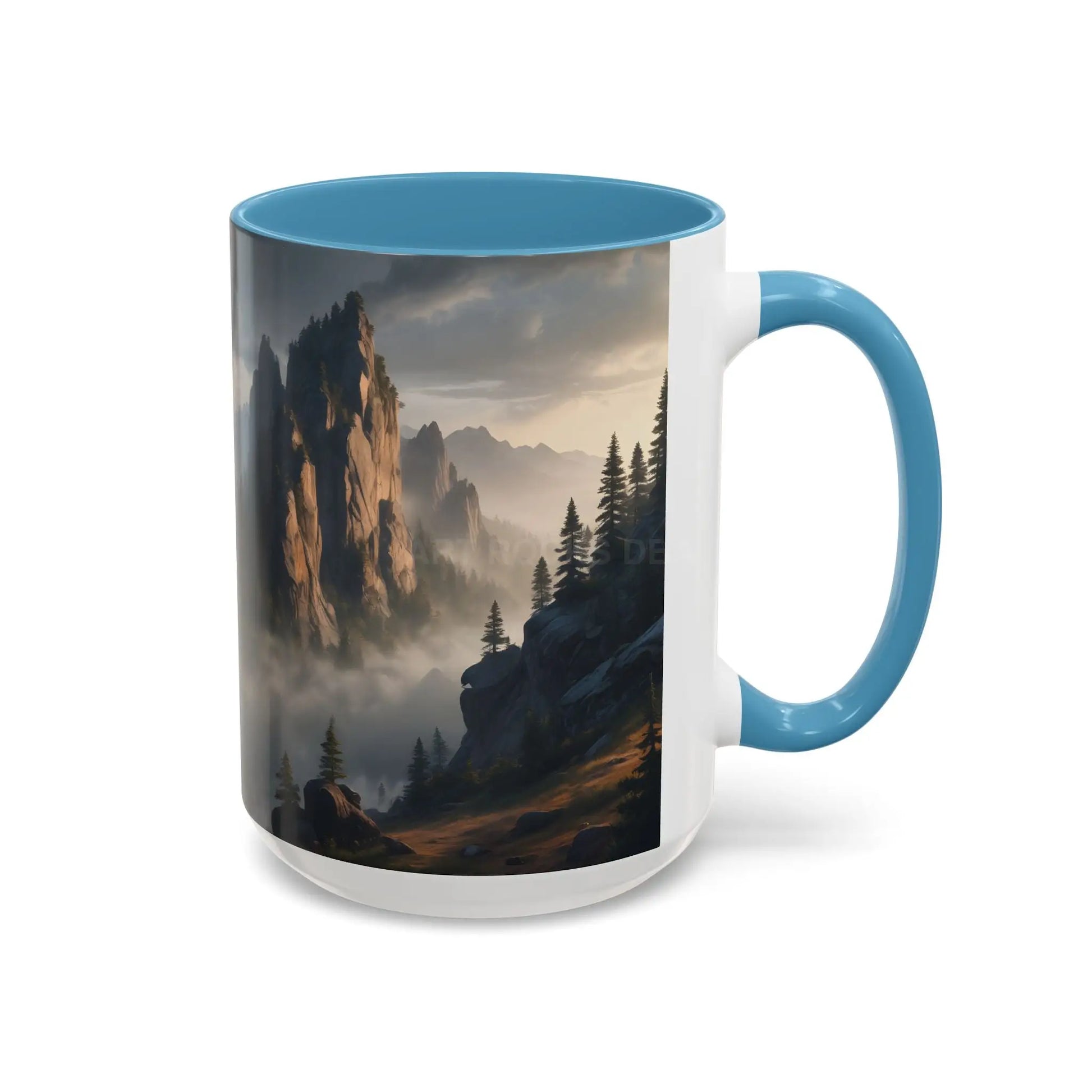 Misty Mountaintop Coffee Mug – Misty Peaks Accent Ceramic Mug (11/15oz) - Mug