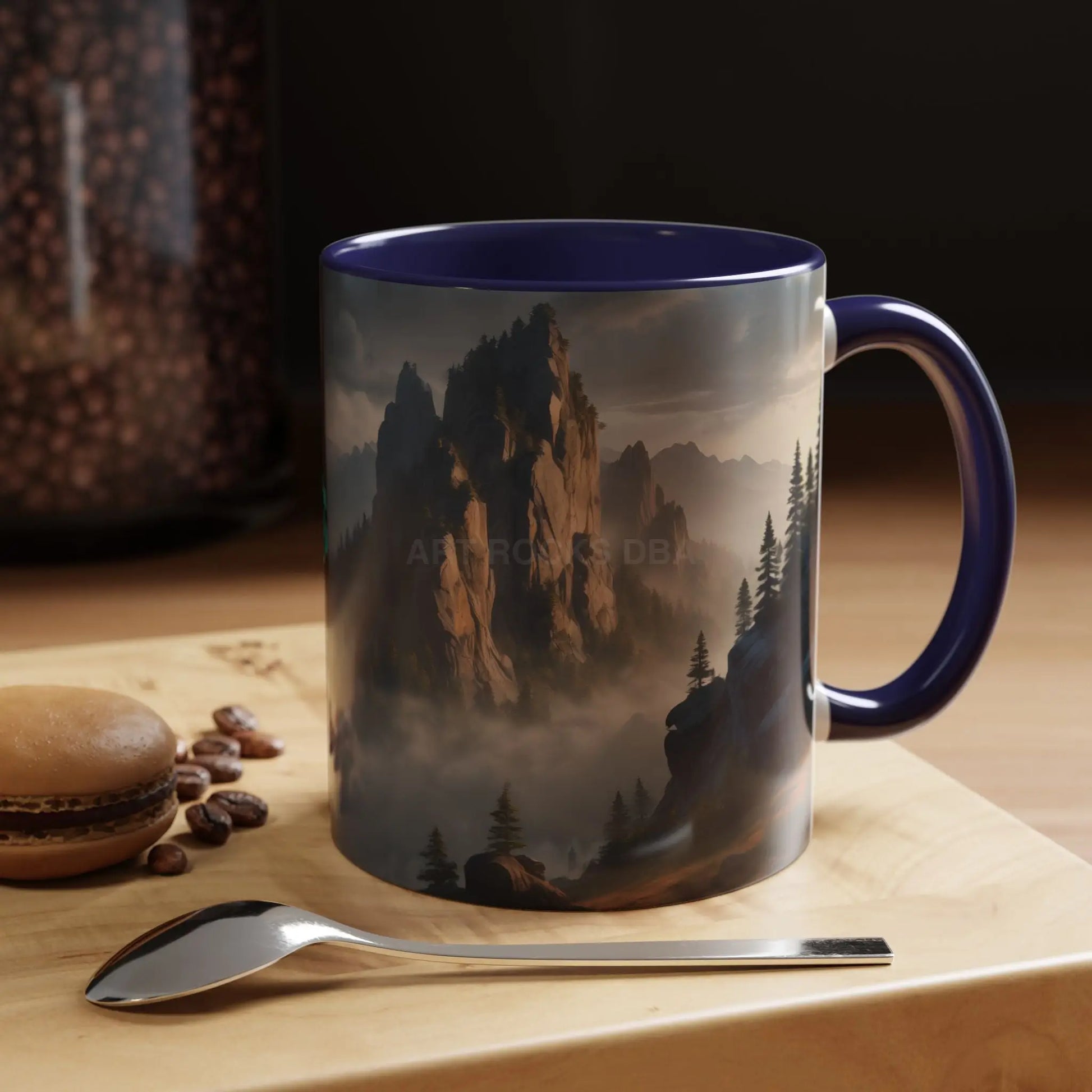 Misty Mountaintop Coffee Mug – Misty Peaks Accent Ceramic Mug (11/15oz) - Mug