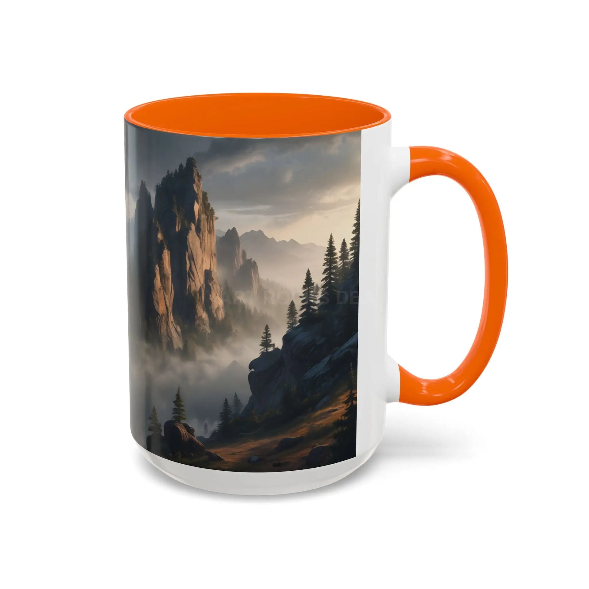 Misty Mountaintop Coffee Mug – Misty Peaks Accent Ceramic Mug (11/15oz) - Mug