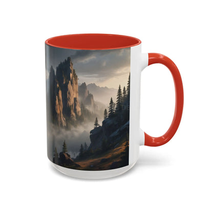 Misty Mountaintop Coffee Mug – Misty Peaks Accent Ceramic Mug (11/15oz) - Mug